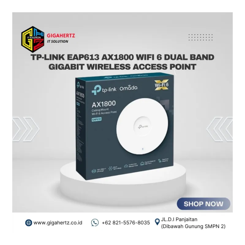 Tp-Link EAP613 AX1800 WiFi 6 Dual Band Gigabit Wireless Access Point