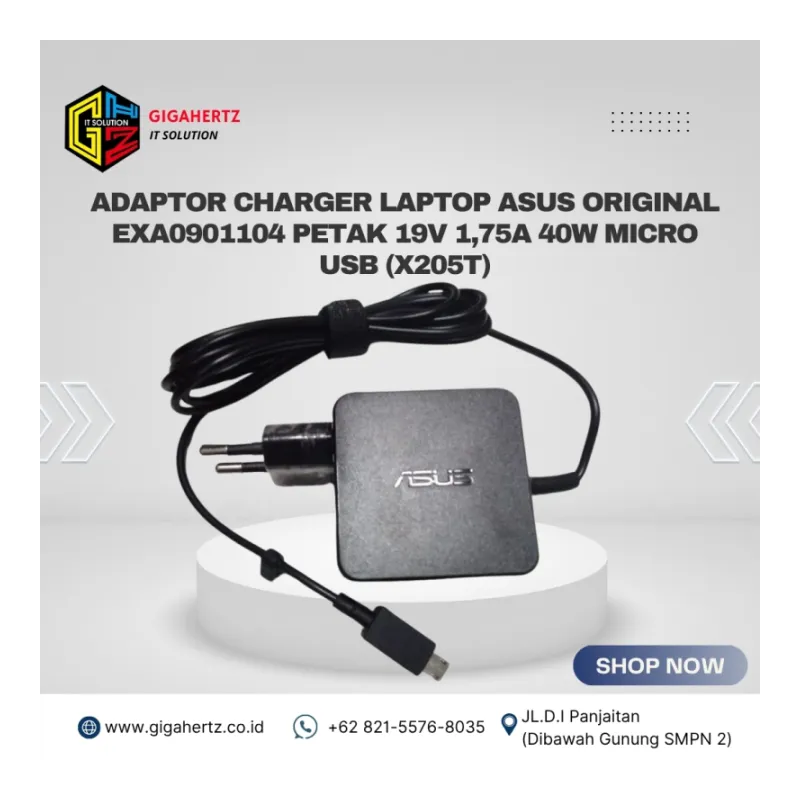 Adaptor Charger  Laptop Asus Original EXA0901104 PETAK 19V 1,75A 40W Micro USB (X205T)