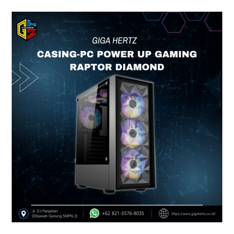 CASING-PC POWER UP GAMING RAPTOR DIAMOND