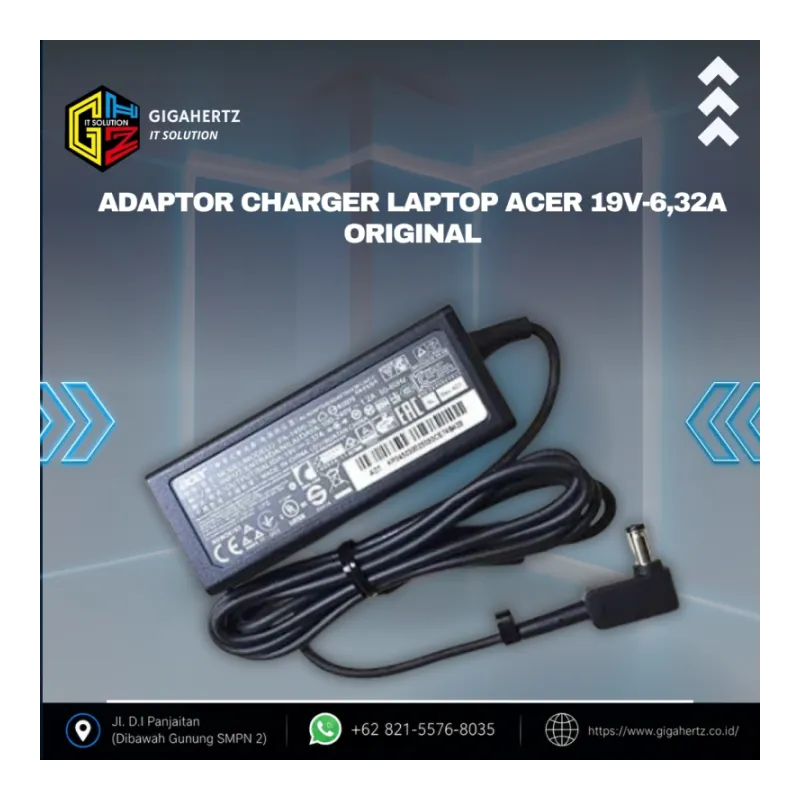 Adaptor Charger Laptop ACER 19v-6,32A ORIGINAL