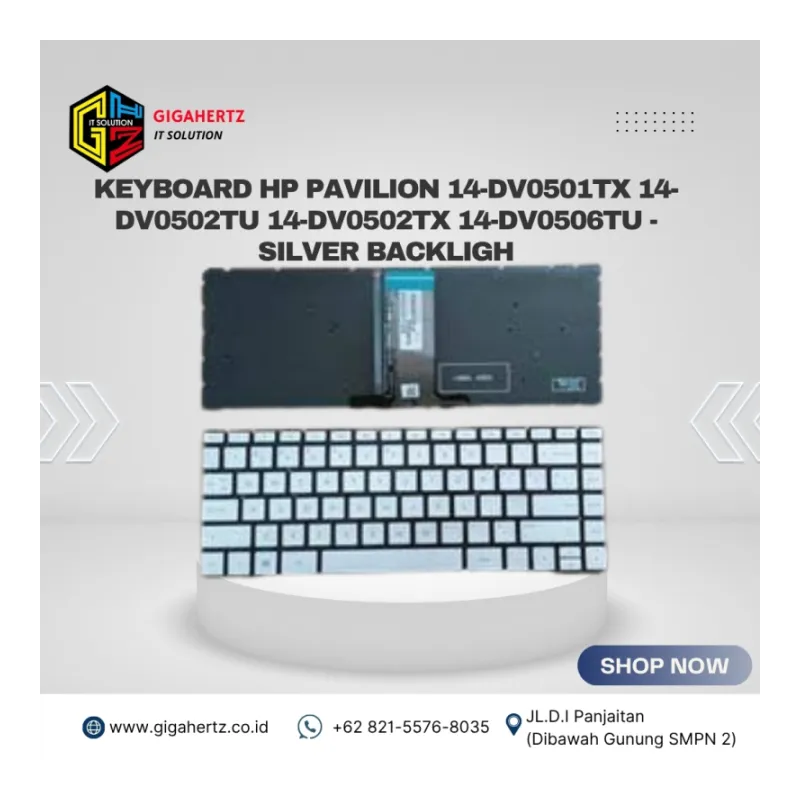 Keyboard HP Pavilion 14-DV0501TX 14-DV0502TU 14-DV0502TX 14-DV0506TU - SILVER BACKLIGH