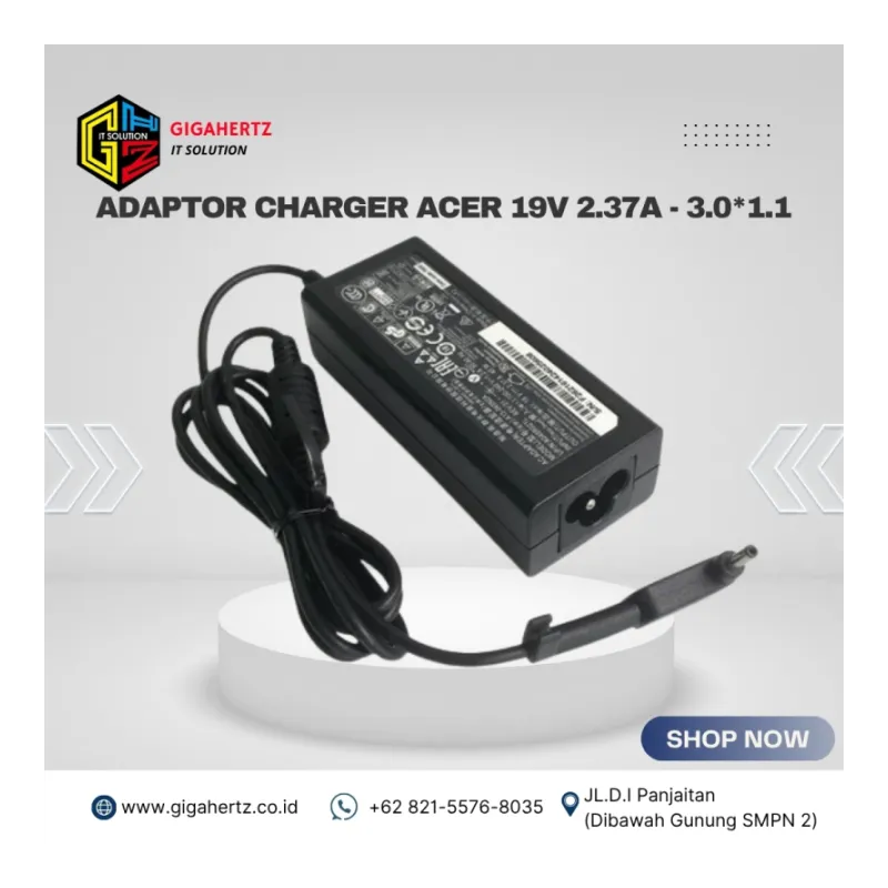 Adaptor Charger Acer 19V 2.37A - 3.0*1.1
