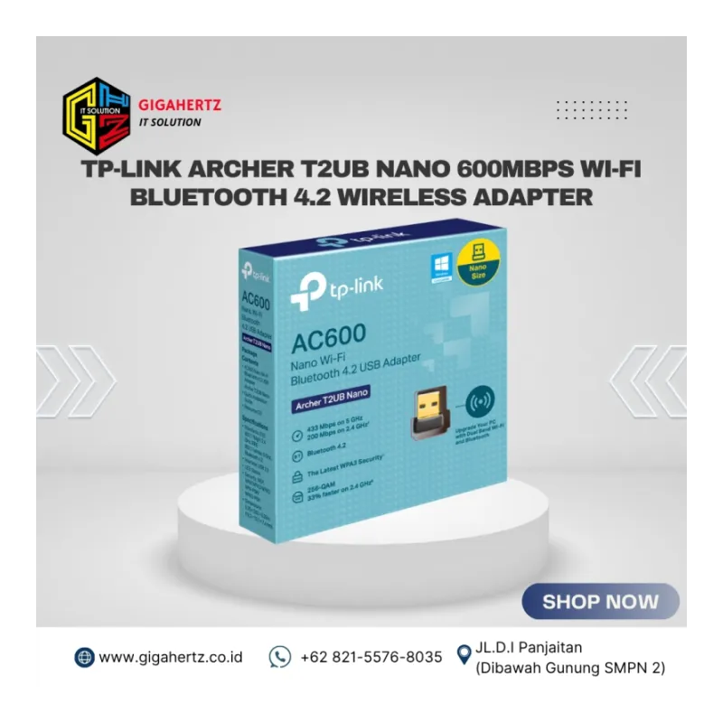 Tp-Link Archer T2UB Nano 600Mbps Wi-Fi Bluetooth 4.2 Wireless Adapter
