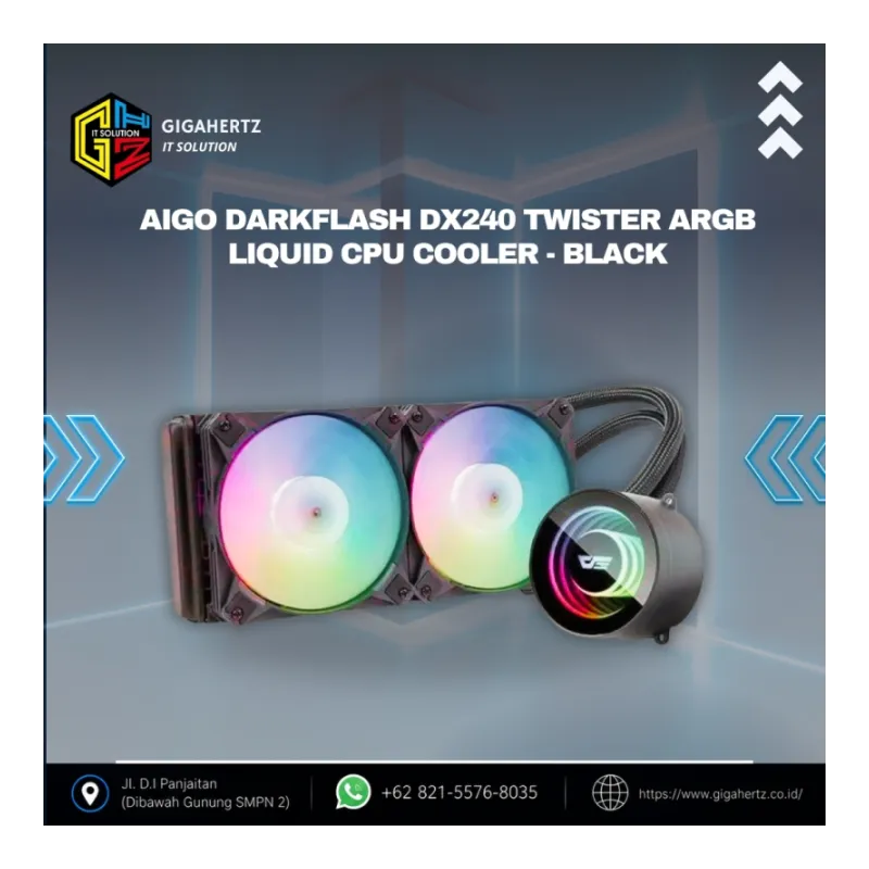 AIGO DARKFLASH DX240 TWISTER ARGB Liquid CPU Cooler - Black