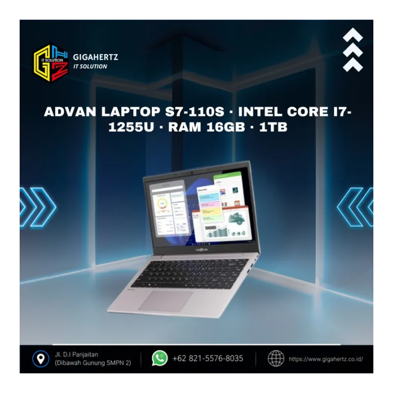 ADVAN LAPTOP S7-110S · Intel Core i7-1255U · RAM 16GB · 1TB