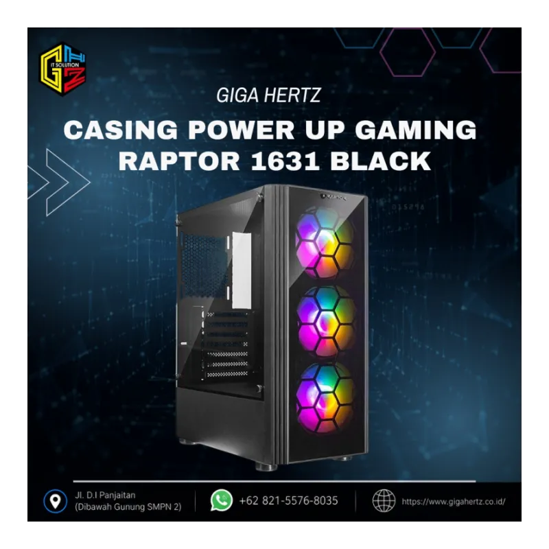 CASING POWER UP GAMING RAPTOR 1631 BLACK