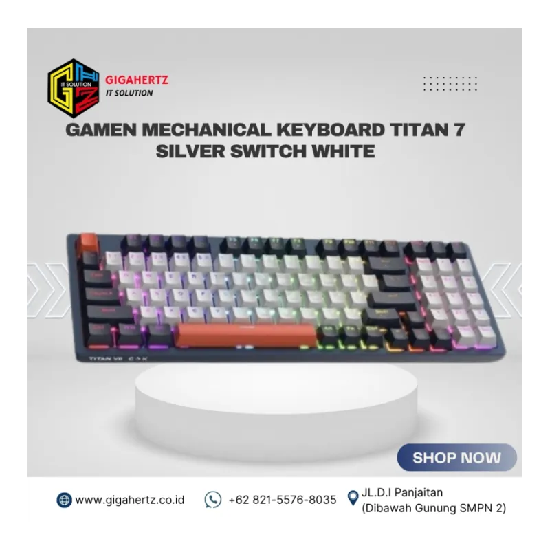 GAMEN Mechanical Keyboard Titan 7 Silver Switch White