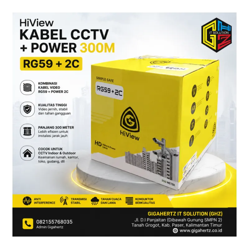 Kabel CCTV Hiview + Power 300M RG59