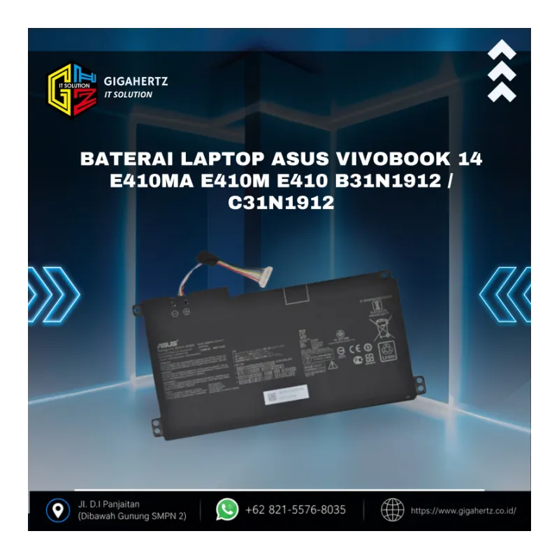 Baterai Laptop ASUS VivoBook 14 E410MA E410M E410 B31N1912 / C31N1912