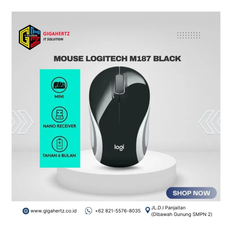 MOUSE LOGITECH M187 BLACK