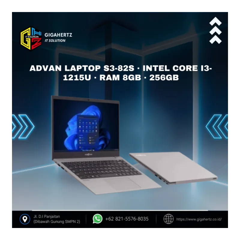 ADVAN LAPTOP S3-82S · Intel Core i3-1215U · RAM 8GB · 256GB