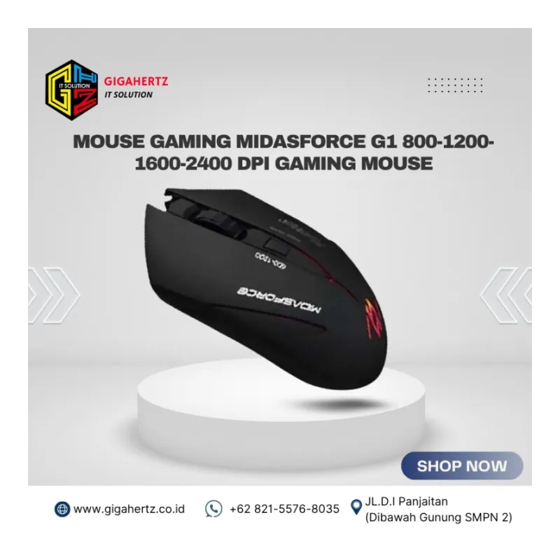 Mouse Gaming Midasforce G1 800-1200-1600-2400 DPI Gaming Mouse