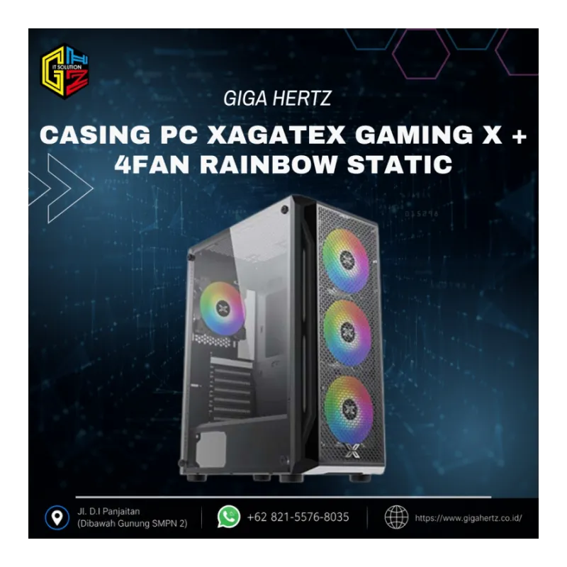 CASING PC XAGATEX GAMING X + 4FAN RAINBOW STATIC