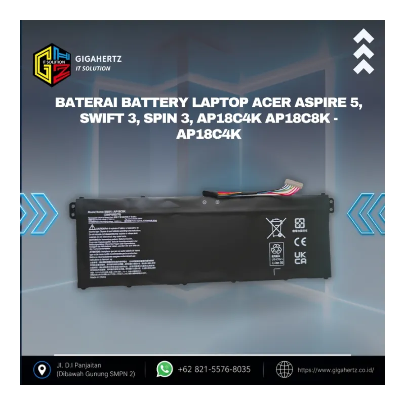 BATERAI BATTERY LAPTOP ACER ASPIRE 5, SWIFT 3, SPIN 3, AP18C4K AP18C8K - AP18C4K